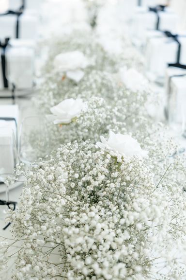 Schleierkraut Brauttischdekoration